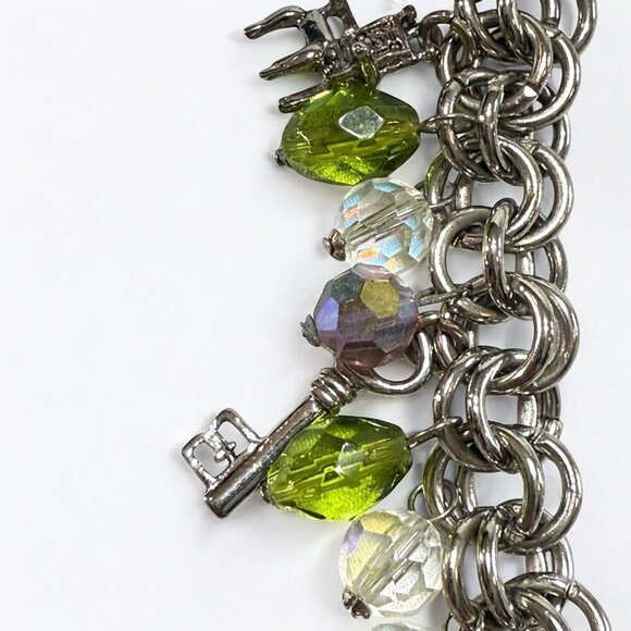 Her Royal Highness PRINCESS Charm Bracelet – Silver Tone, Crystal Beads, Toggle - Picture 5 of 11